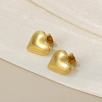 1 Pair Simple Style Classic Style Solid Color Stainless Steel 18K Gold Plated Drop Earrings