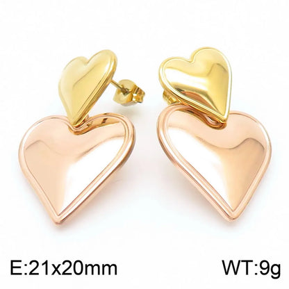 1 Pair Simple Style Classic Style Solid Color Stainless Steel 18K Gold Plated Drop Earrings