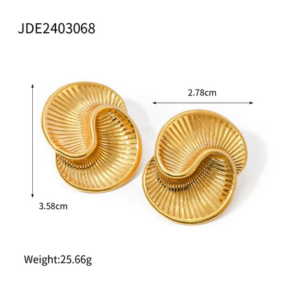 1 Pair Simple Style Classic Style Spiral Plating 316 Stainless Steel  18K Gold Plated Ear Studs