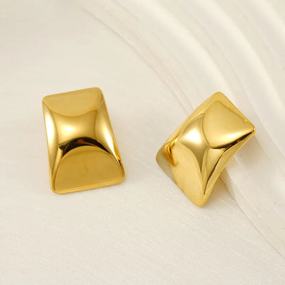 1 Pair Simple Style Classic Style Square 304 Stainless Steel 18K Gold Plated Ear Studs