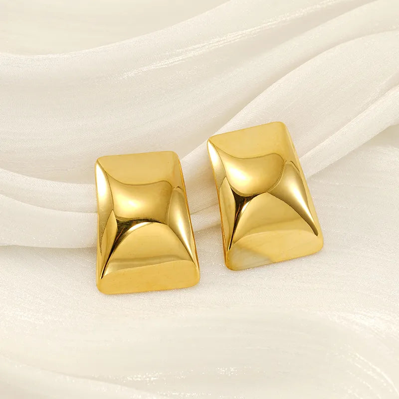 1 Pair Simple Style Classic Style Square 304 Stainless Steel 18K Gold Plated Ear Studs