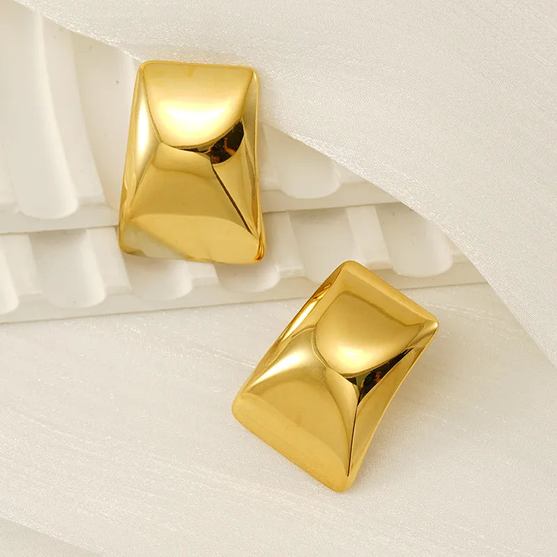 1 Pair Simple Style Classic Style Square 304 Stainless Steel 18K Gold Plated Ear Studs