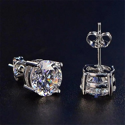 1 Pair Simple Style Classic Style Square Inlay Copper Zircon Ear Studs