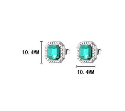 1 Pair Simple Style Classic Style Square Inlay Titanium Steel Rhinestones Ear Studs