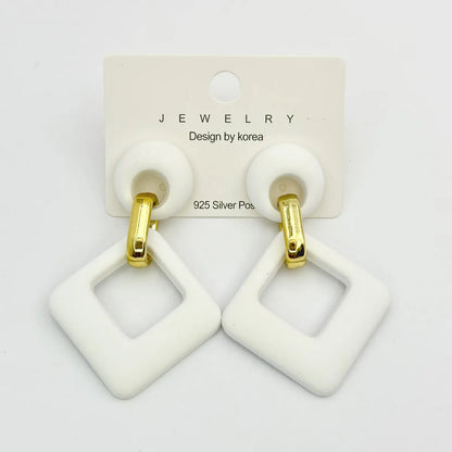 1 Pair Simple Style Classic Style Square Stoving Varnish Arylic Drop Earrings