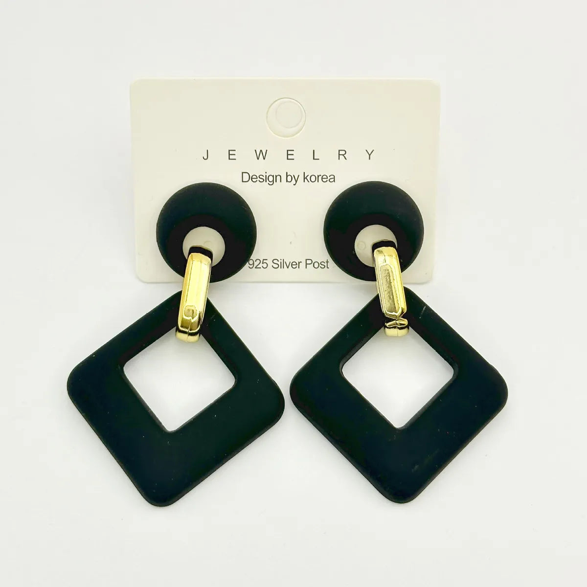 1 Pair Simple Style Classic Style Square Stoving Varnish Arylic Drop Earrings