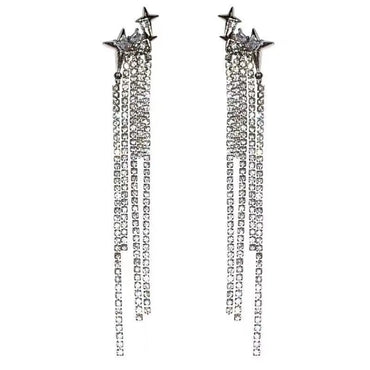 1 Pair Simple Style Classic Style Star Inlay Alloy Rhinestones Drop Earrings