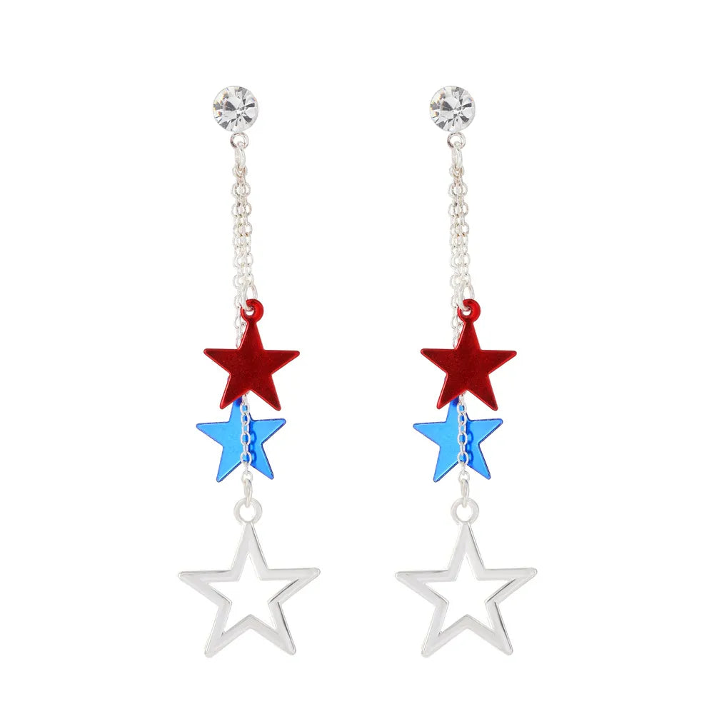 1 Pair Simple Style Classic Style Star Plating Alloy Gold Plated Drop Earrings