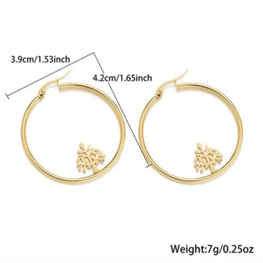 1 Pair Simple Style Classic Style Star Tree Snake Plating Stainless Steel 18k Gold Plated Earrings