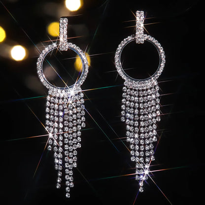 1 Pair Simple Style Classic Style Tassel 316 Stainless Steel  Drop Earrings