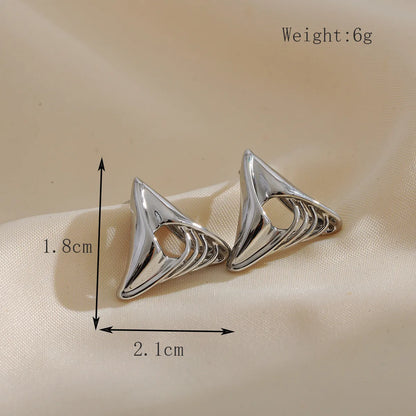 1 Pair Simple Style Classic Style Triangle Plating Copper 18K Gold Plated Ear Studs