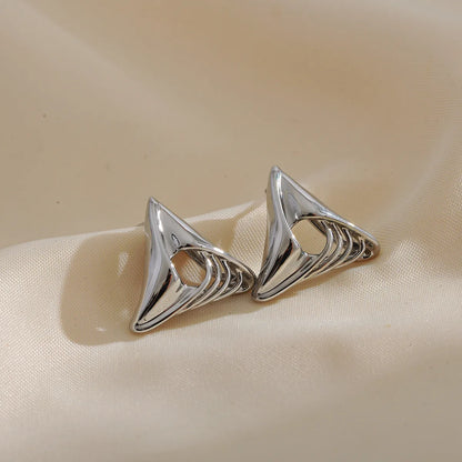 1 Pair Simple Style Classic Style Triangle Plating Copper 18K Gold Plated Ear Studs