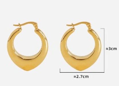 1 Pair Simple Style Classic Style U Shape Plating Titanium Steel 18k Gold Plated Earrings