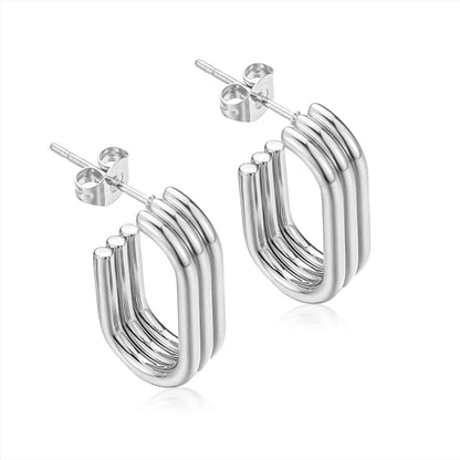 1 Pair Simple Style Classic Style U Shape 304 Stainless Steel Earrings