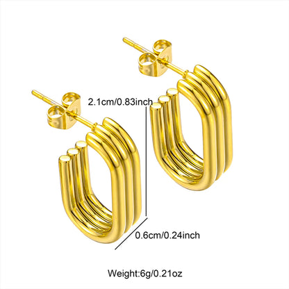 1 Pair Simple Style Classic Style U Shape 304 Stainless Steel Earrings