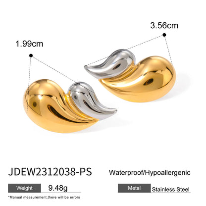 1 Pair Simple Style Classic Style Water Droplets 304 Stainless Steel Ear Studs