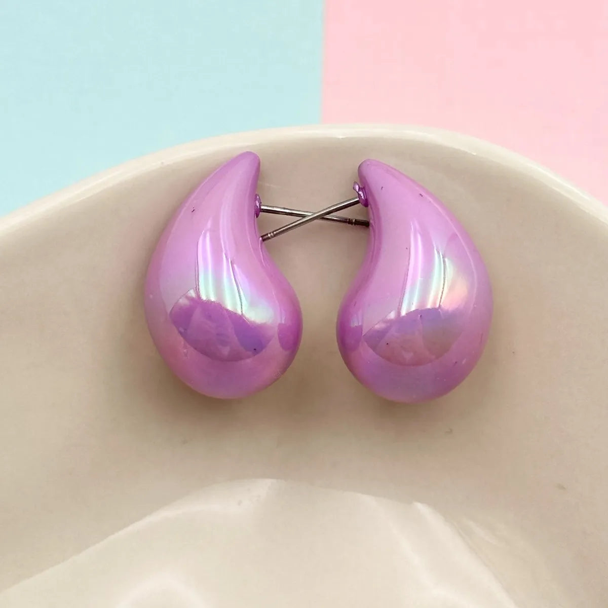 1 Pair Simple Style Classic Style Water Droplets Arylic Ear Studs