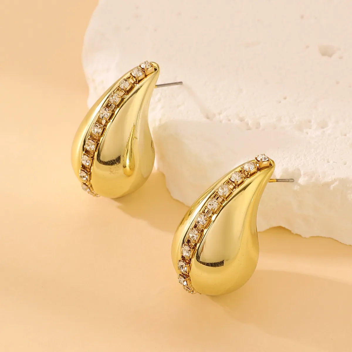 1 Pair Simple Style Classic Style Water Droplets CCB Ear Studs