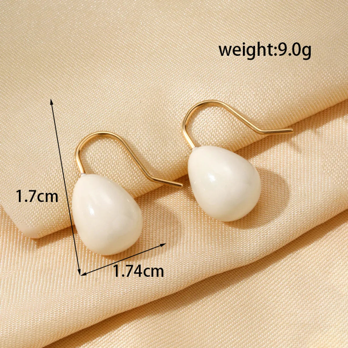 1 Pair Simple Style Classic Style Water Droplets Heart Shape Plating Stainless Steel 18k Gold Plated Ear Studs