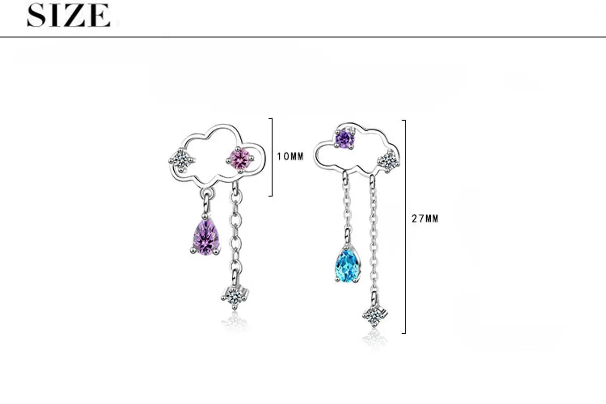 1 Pair Simple Style Classic Style Water Droplets Inlay Copper Zircon Drop Earrings