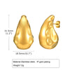 1 Pair Simple Style Classic Style Water Droplets Plating 201 Stainless Steel 18K Gold Plated Ear Studs