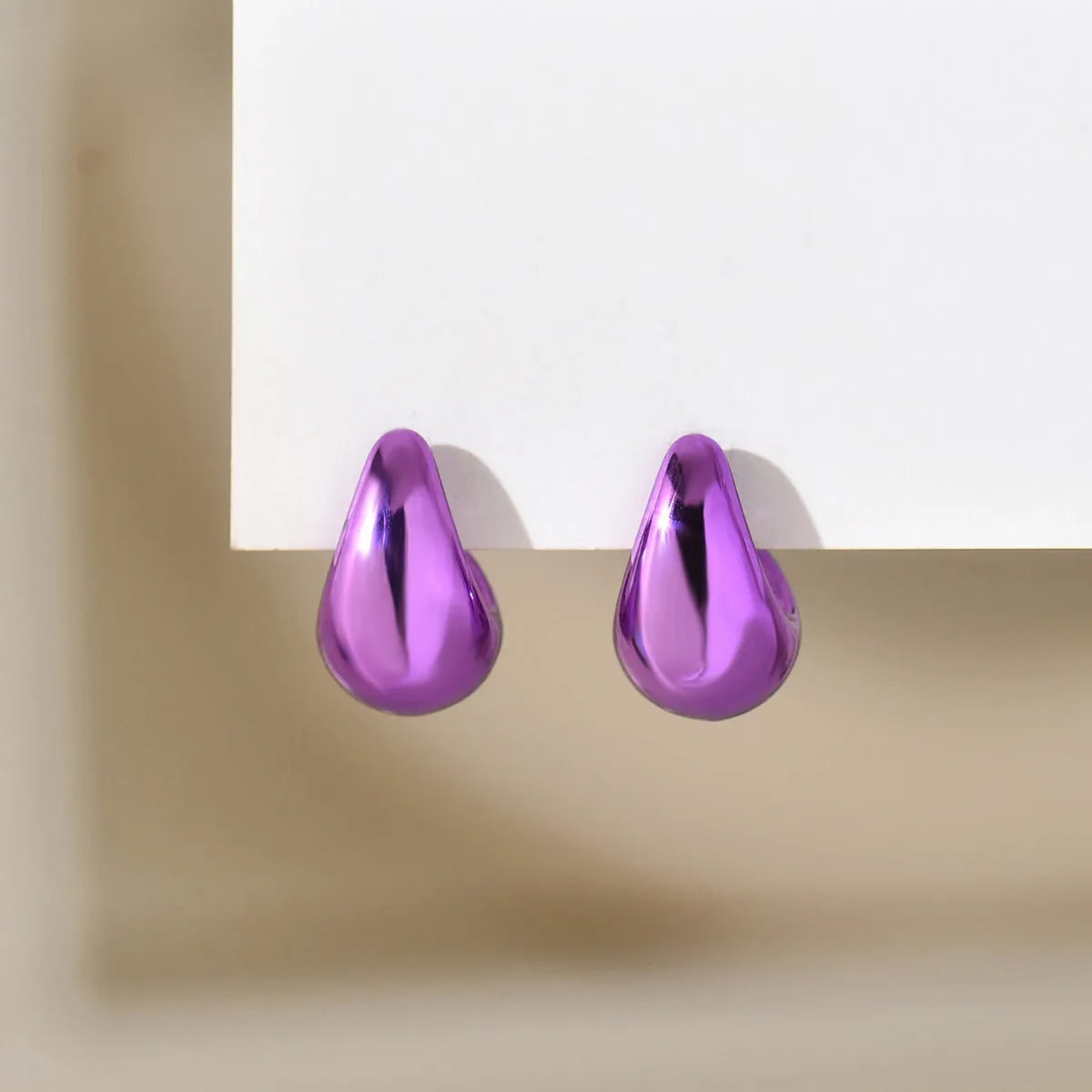 1 Pair Simple Style Classic Style Water Droplets Plating Arylic Ear Studs