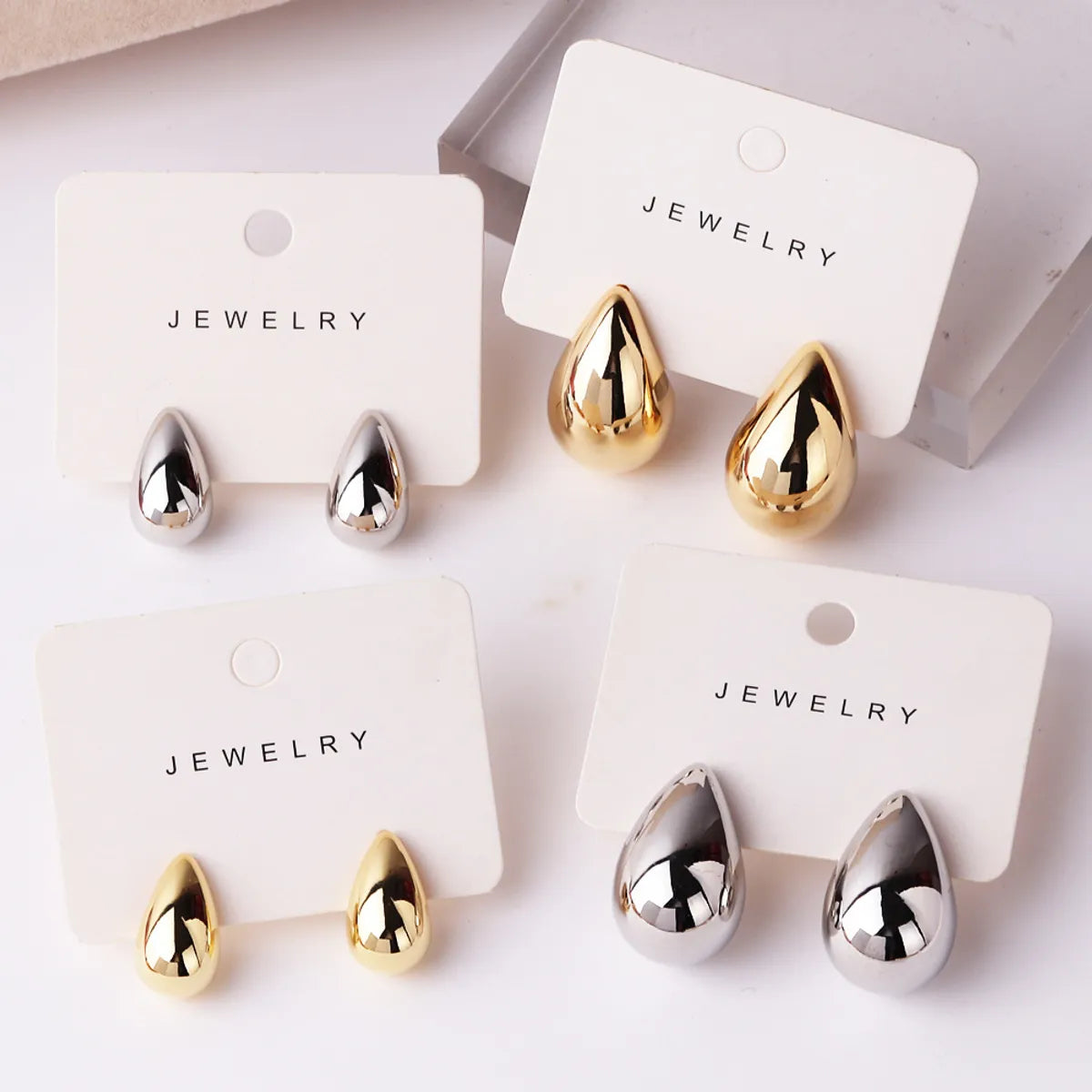 1 Pair Simple Style Classic Style Water Droplets Plating Copper Ear Studs