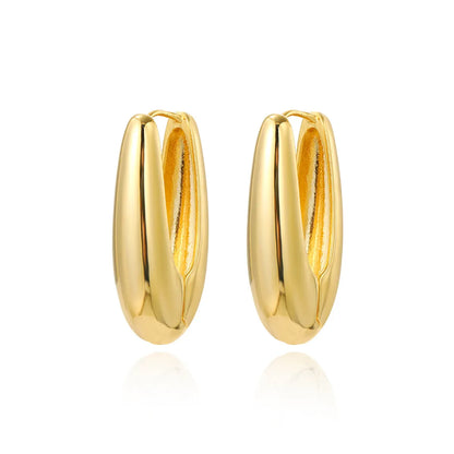 1 Pair Simple Style Classic Style Water Droplets Plating Copper Gold Plated Earrings