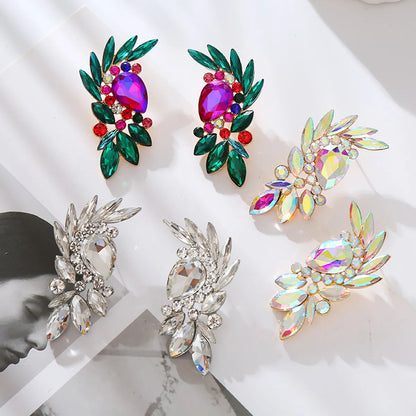 1 Pair Simple Style Classic Style Water Droplets Plating Inlay Alloy Rhinestones Gold Plated Ear Studs