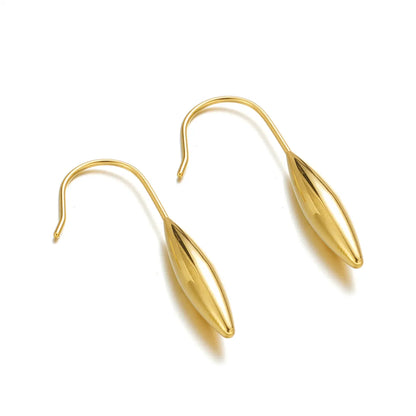 1 Pair Simple Style Classic Style Water Droplets Plating Stainless Steel 18k Gold Plated Earrings