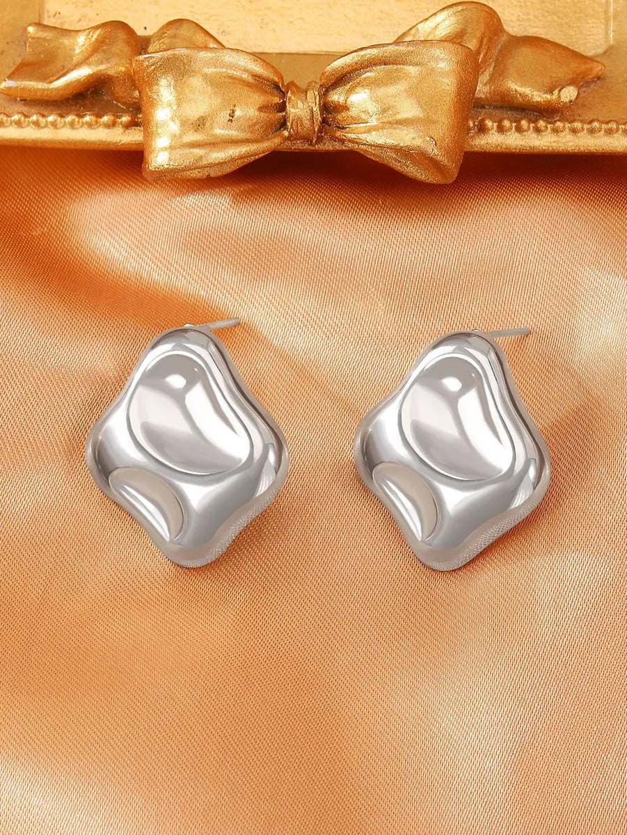 1 Pair Simple Style Classic Style Water Droplets Titanium Steel 18K Gold Plated Ear Studs