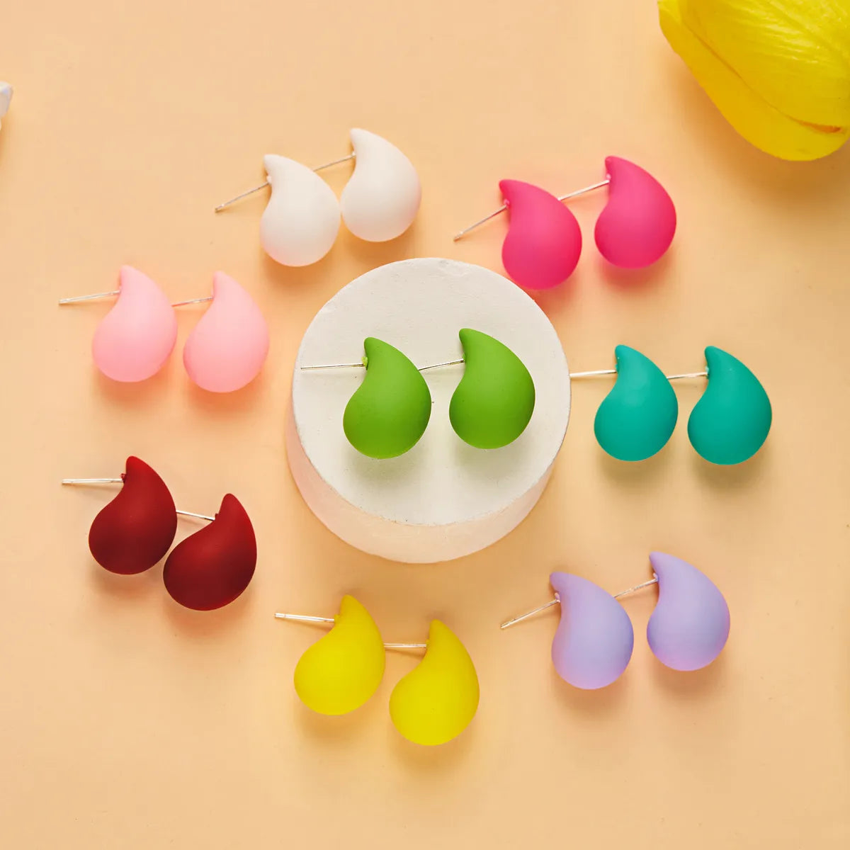 1 Pair Simple Style Classic Style Water Droplets Water Drop Arylic Ear Studs