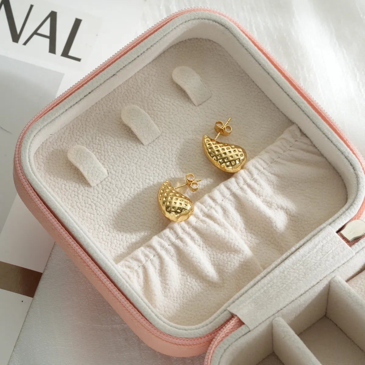 1 Pair Simple Style Classic Style Water Droplets Waves Plating 304 Stainless Steel 18K Gold Plated Ear Studs