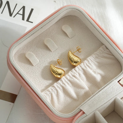 1 Pair Simple Style Classic Style Water Droplets Waves Plating 304 Stainless Steel 18K Gold Plated Ear Studs