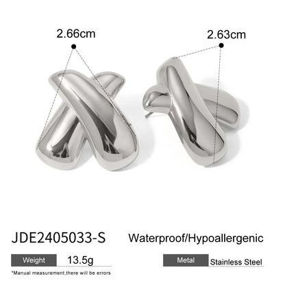 1 Pair Simple Style Classic Style X-Shaped 316 Stainless Steel  Ear Studs