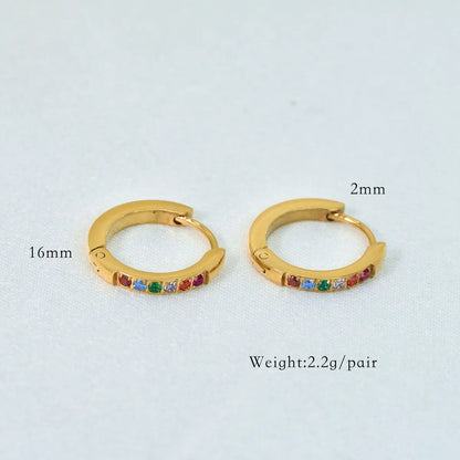 1 Pair Simple Style Color Block 304 Stainless Steel Earrings