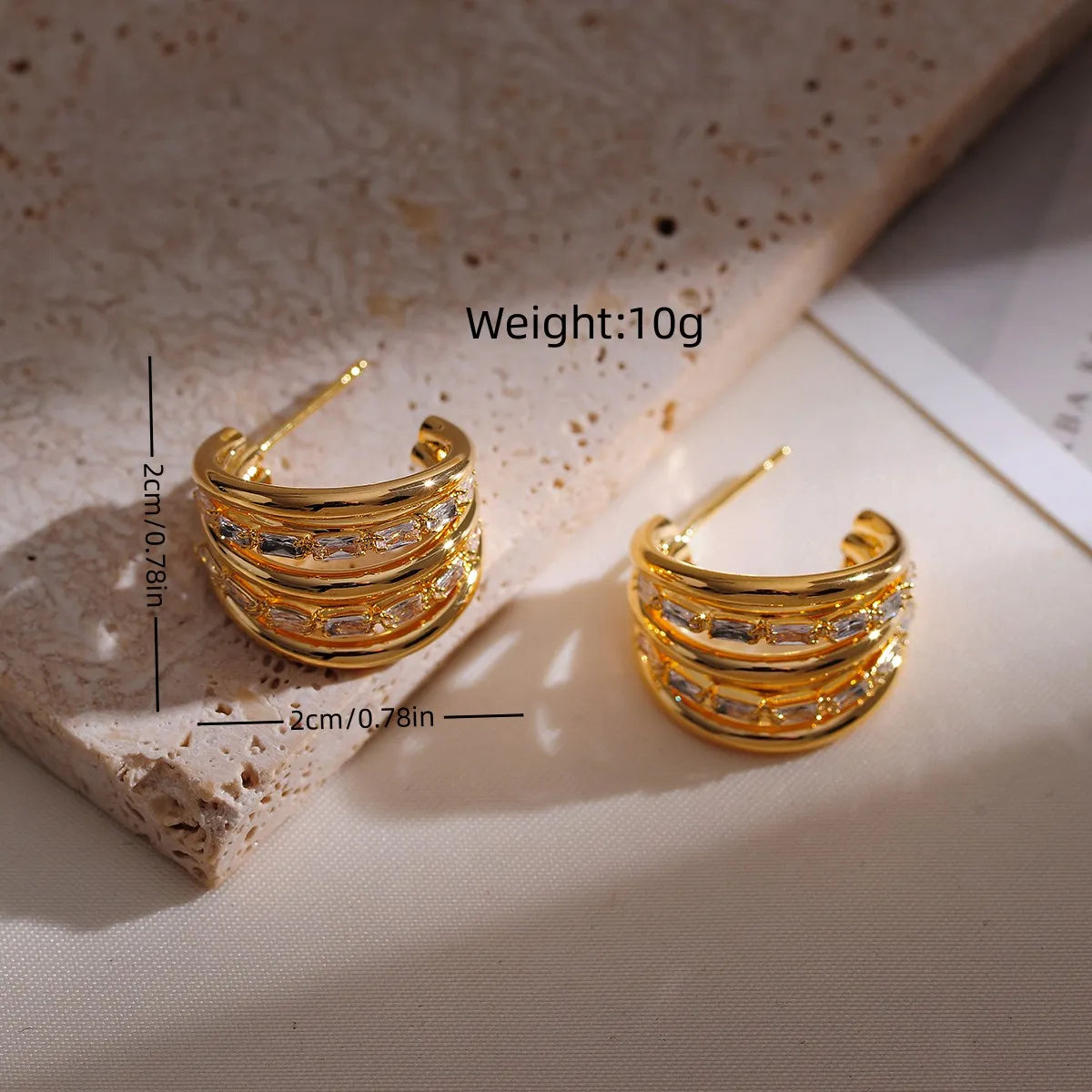 1 Pair Simple Style Color Block Copper Ear Studs