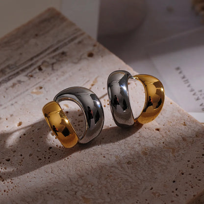 1 Pair Simple Style Color Block Copper Ear Studs