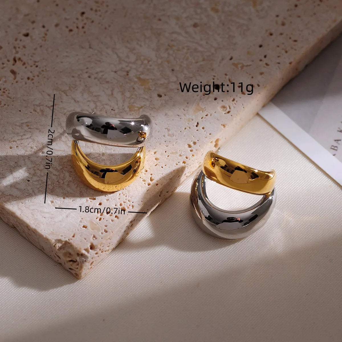 1 Pair Simple Style Color Block Copper Ear Studs