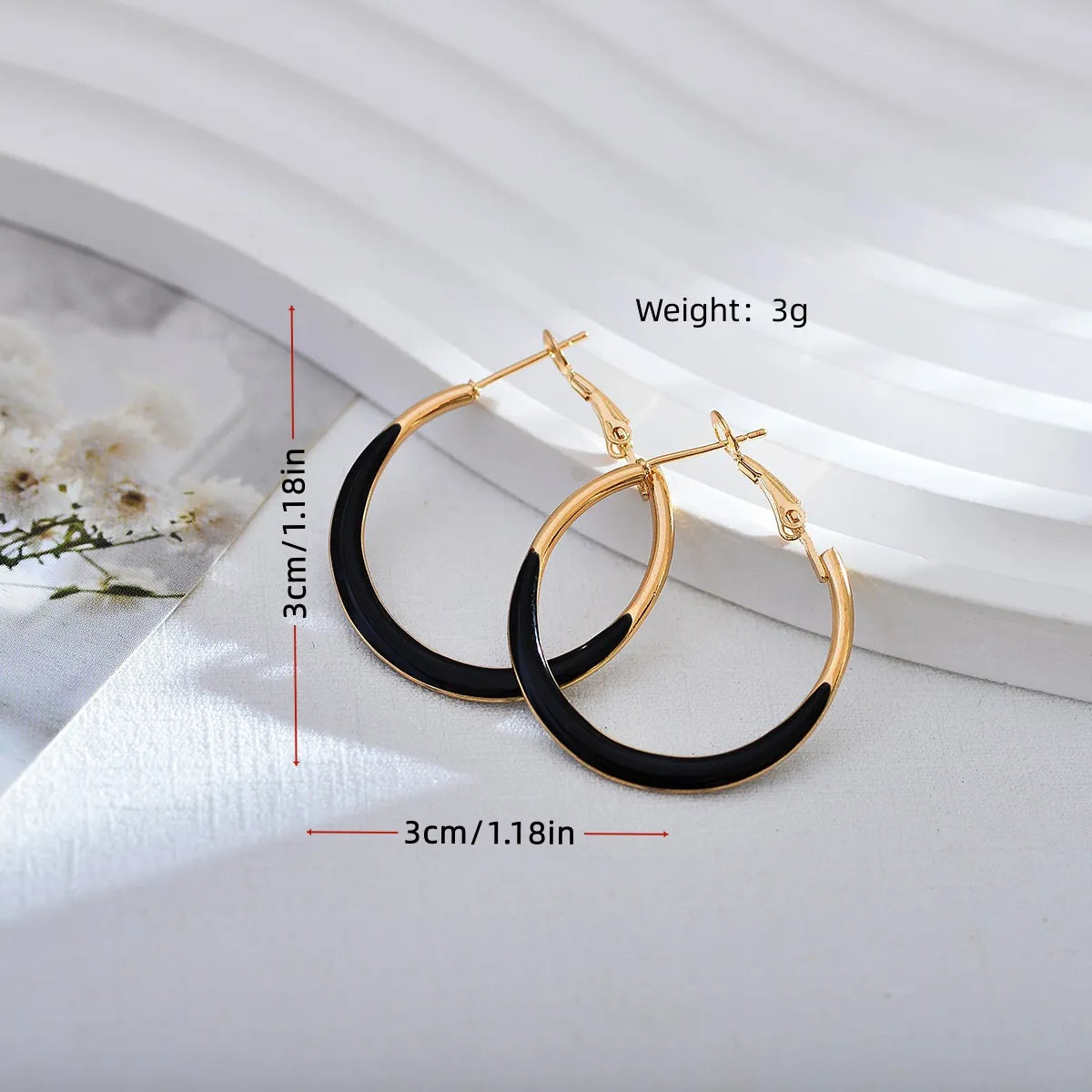 1 Pair Simple Style Color Block Enamel Copper Earrings