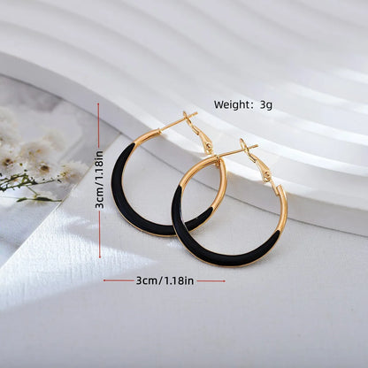 1 Pair Simple Style Color Block Enamel Copper Earrings