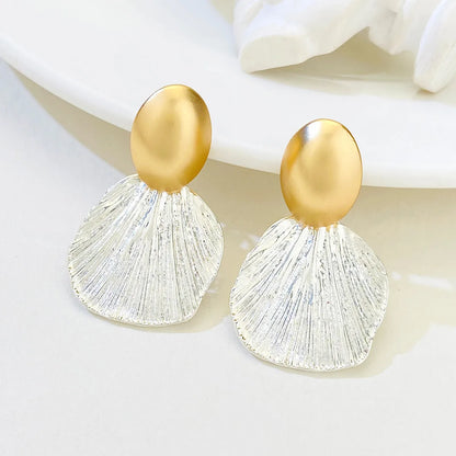 1 Pair Simple Style Color Block Plating Alloy Drop Earrings