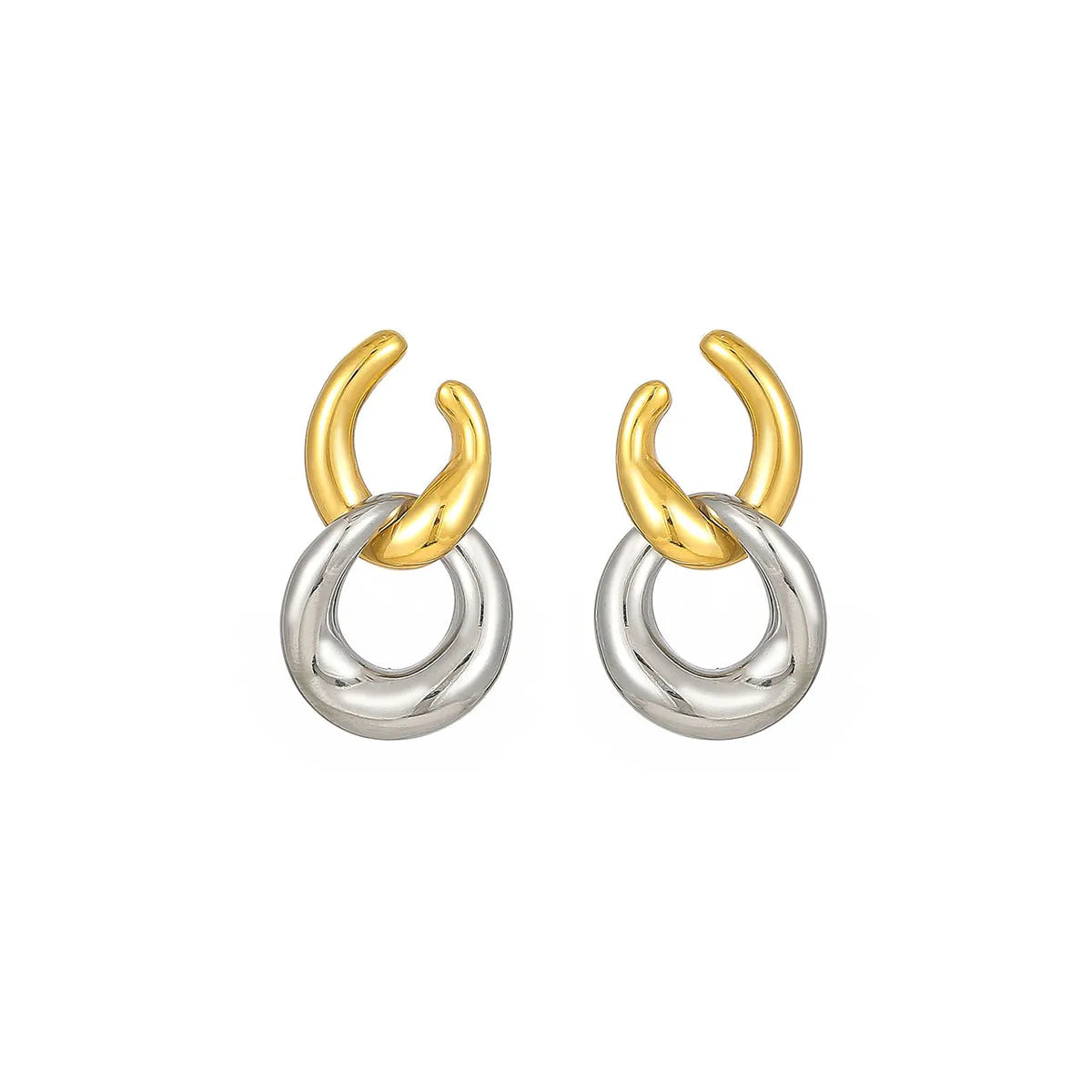 1 Pair Simple Style Color Block Plating 304 Stainless Steel Gold Plated Drop Earrings