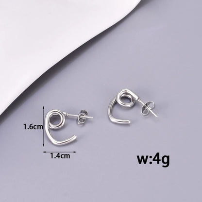 1 Pair Simple Style Color Block Plating Titanium Steel Gold Plated Ear Studs