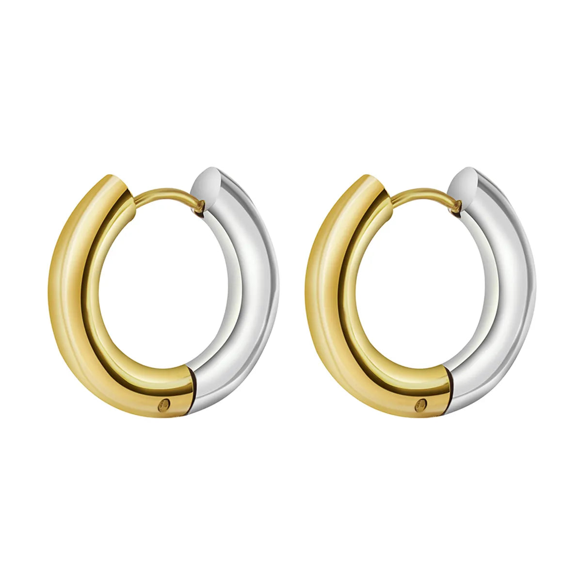 1 Pair Simple Style Color Block Polishing Plating 304 Stainless Steel 18K Gold Plated Earrings