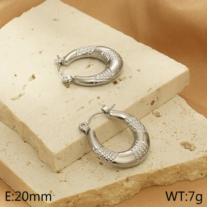 1 Pair Simple Style Color Block Stainless Steel 18K Gold Plated Earrings