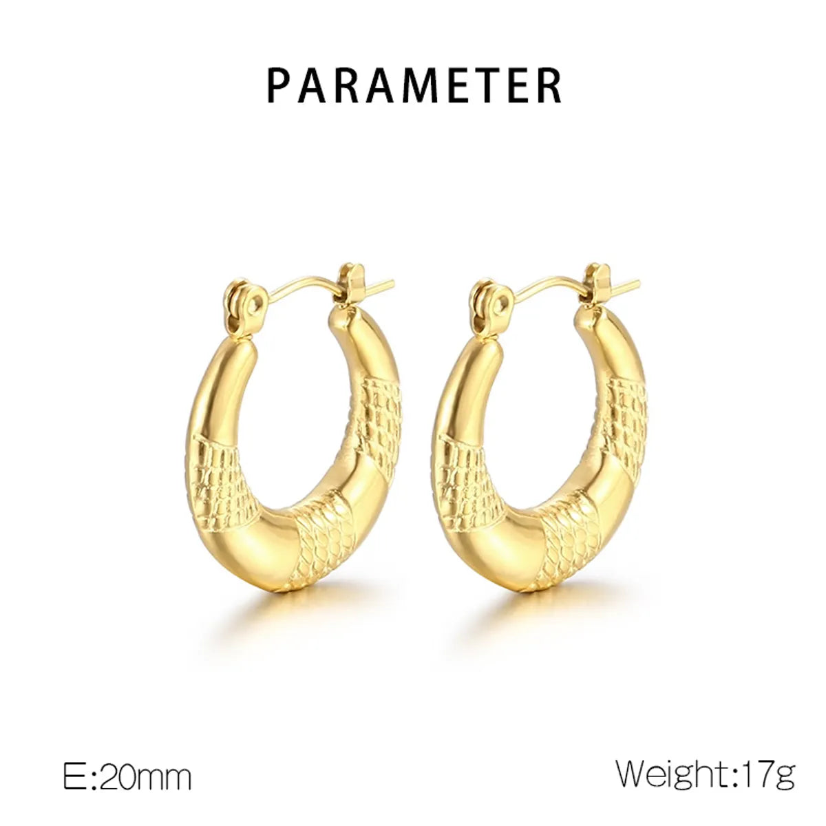 1 Pair Simple Style Color Block Stainless Steel 18K Gold Plated Earrings