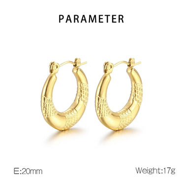 1 Pair Simple Style Color Block Stainless Steel 18K Gold Plated Earrings