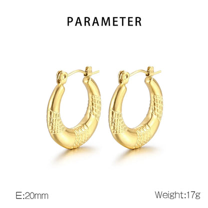 1 Pair Simple Style Color Block Stainless Steel 18K Gold Plated Earrings