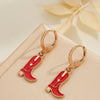 1 Pair Simple Style Commute Boots Enamel Plating Alloy Gold Plated Drop Earrings